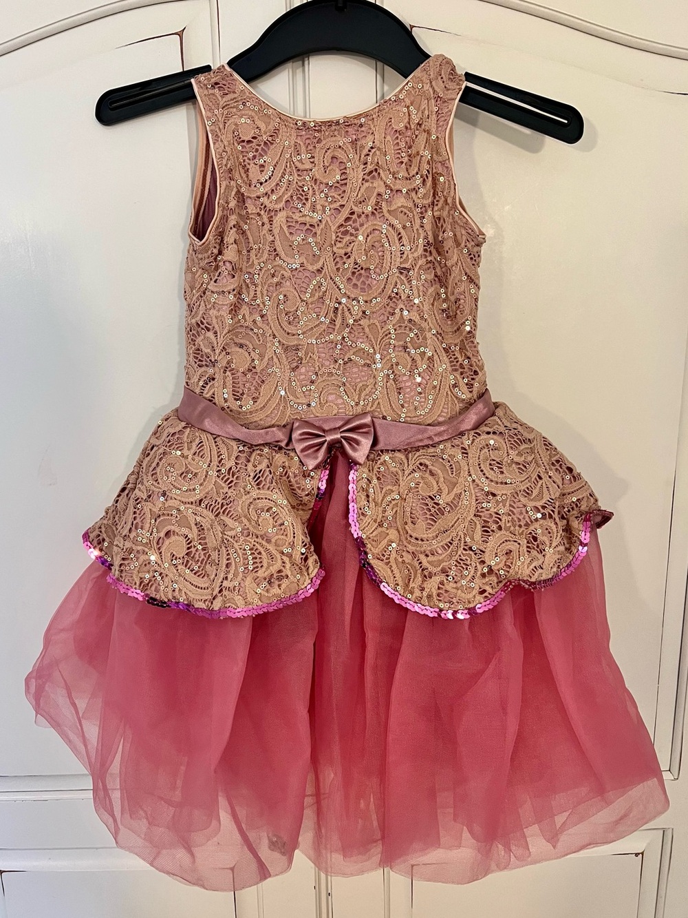 Girls Pink Lace & Tulle Ballet Dance Costume Dress